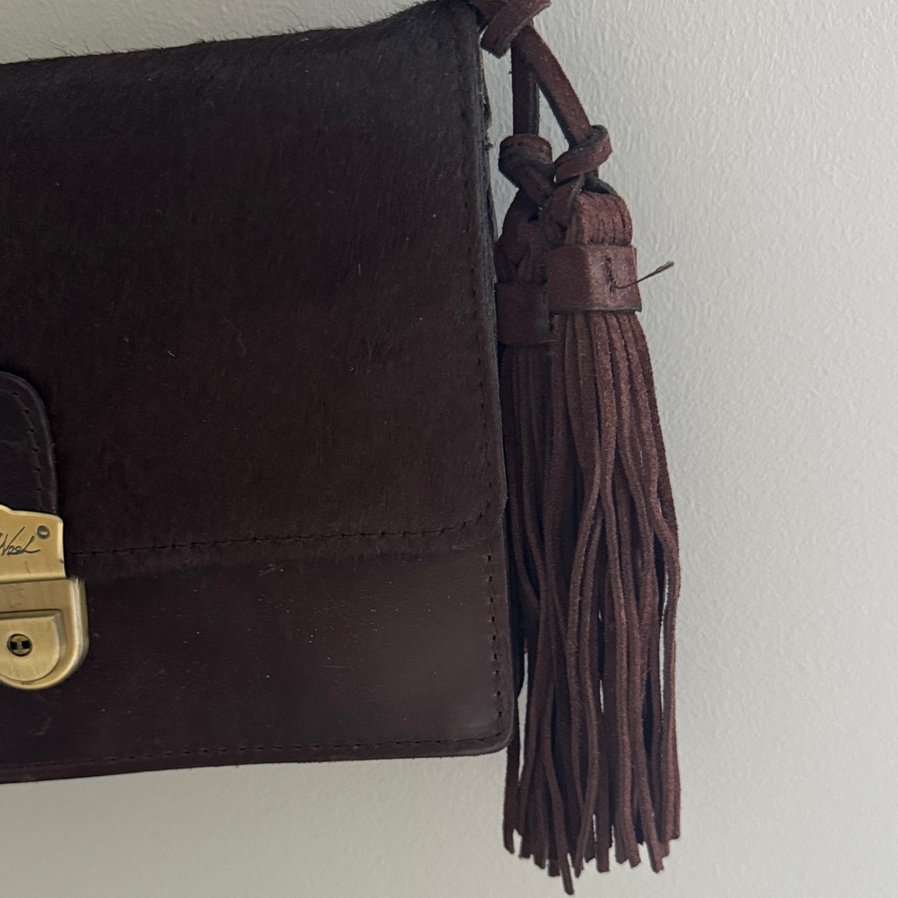 Women's Dark BrownLeather Crossbody Bag with Tassel Patricia Nash - Picture 3 of 6